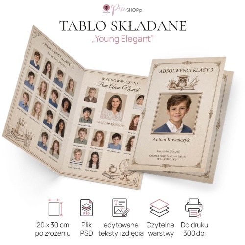 Tablo składane PSD Young Elegant 20×30 cm – prezentacja produktu