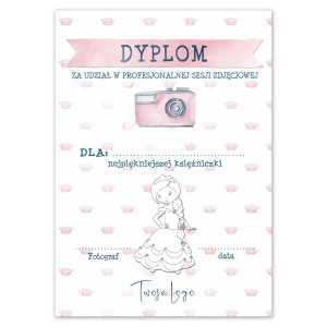 Dyplom za udział w sesji zdjęciowej
