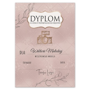 Dyplom za udział w sesji zdjęciowej